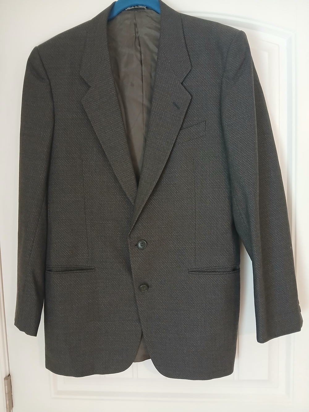 Saks Fifth Avenue Mani By Giorgio Armani Men's Dark Wool Two-Button Blazer